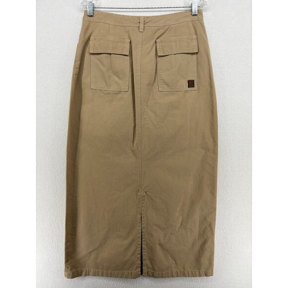 FOR JOSEPH Skirt 32 XXS Twill Pencil Straight Midi Utility 5 Pocket Beige Khaki - Picture 3 of 13